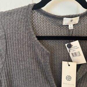 Socialite Charcoal Knit Cardigan